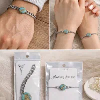 دستبند فیروزه نیشابور استیل