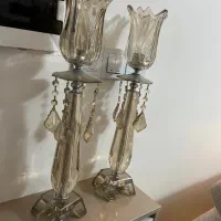 یک جفت شمعدان کریستال