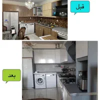 نصب حرفه ای خودچسب(الکور) برچسب کابینت مات کن|خدمات پیشه و مهارت|اصفهان, نقش جهان|دیوار
