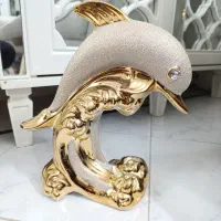 دلفین دکوری طلایی شنی