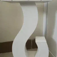 میز تلفن چوبی سفید ساده وشیک