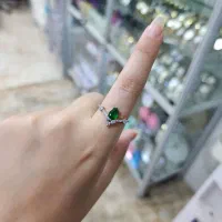 انگشتر تکنگین سبز نقره|بدلیجات|کرمانشاه, |دیوار