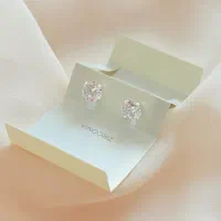 گوشواره نقره نگین زیرکنیا مدل سفید