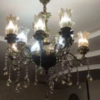 لوستر برنجی 10و12شعله|لوستر و چراغ آویز|گرگان, |دیوار