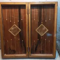 سه عدد تخته نرد پنجاه سانتی کار شده به چوب گردو