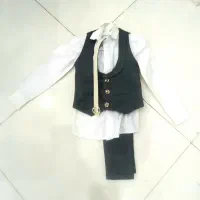 لباس مجلسی ۴تکه بچه رنگ طوسی سیر