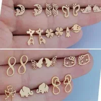 گوشواره میخی طلا 500 سوتی جذاب