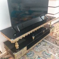 سرویس (ست) برنزی ۳ تکه بوفه ساعت میز تلویزیون