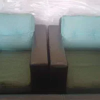 مبل دسته چرمی با پایه استیل