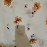 پارچه ژورژت گلدار ، پارچه مل مل سفید