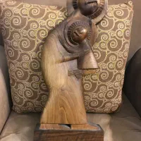 مجسمه چوبی مادر و فرزند ۵۵ سانت|مجسمه، تندیس، ماکت|تهران, مجیدیه|دیوار