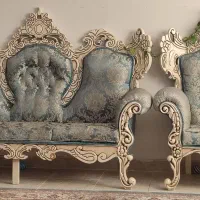 مبل سلطنتی با عسلی|مبلمان خانگی و میز عسلی|میانه, |دیوار