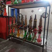 قلیان چوبی برنجی طمع خورده بی طمع