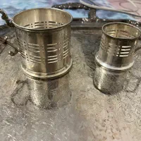 گیره چای خوری وشربت خوری آبکاری نقره بدون کریستال