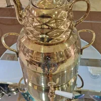 کتری قوری طلایی رنگ ثابت