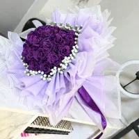 دسته گل ربانی فول شاین بنفش