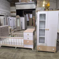 سیسمونی سرویس کمد نوزادباتخت دوکاره آسانسوری لمسه|تخت و صندلی بچه|مشهد, عبادی|دیوار