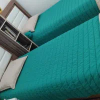 دوعدد تخت یک نفره همراه با روتختی ۳ تیکه وتشک|تخت و سرویس خواب|هشتگرد, تهران دشت|دیوار