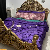 سرویس تخت خواب سلطنتی دو‌ نفره تمام چوب راش