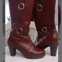 چکمه چرم طبیعی زنانه نو سایز 39