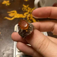 انگشتر‌ نقره سنگ عقیق حکاکی شده