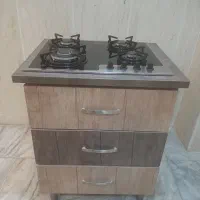 گاز تو کار۴شعله استیل البرز بهمراه کابینت ام دی اف