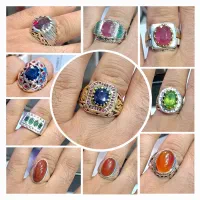 انگشتر کلیکسیونی یاقوت جواهری عقیق یمنی نشاندار