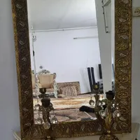 ویترین و آینه شمعدان برنز