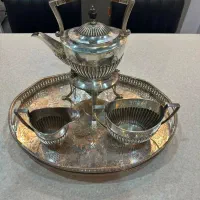 تی ست ۳ تیکه سیلور پلیت