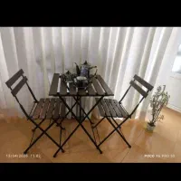 صندلی تاشو و میز چوب فلز مناسب کافی شاپ،تراس،بالکن|میز و صندلی غذاخوری|قم, شاه ابراهیم|دیوار