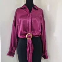 شومیز ساتن حلقه ای مجلسی خاص