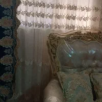 پرده پذیرایی آبی فیروزهای بسیار زیبا و شکیل|پرده، رانر، رومیزی|اسلامشهر, شهرک واوان|دیوار