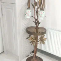 آباژور فلزی برنجی نو در حد بدون رنگ شدی