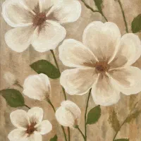 تابلو ی نقاشی گل سفید