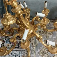 لوسترقدیمی ، تمام برنج ، خالص با روکش آب طلا|لوستر و چراغ آویز|بندر انزلی, شهرداری|دیوار
