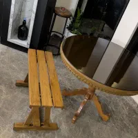 میز ناهار خوری گرد همراه با نیمکت|میز و صندلی غذاخوری|تنکابن, |دیوار