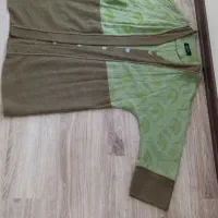 مانتو سبز دورنگ خامه دوزی