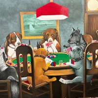 نقاشی سگ های پوکر باز