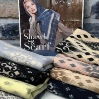 شال پلیسه چاپی طرح ایکات