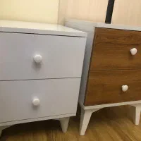 پاتختی دو کشو دو رنگ