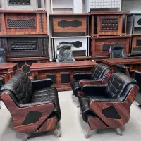 ست کامل مبلمان نیمست میزمدرن آنتیک توری چرم دفترست|دفتر کار|تبریز, |دیوار