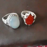 فروش ۲ انگشتر عقیق با پایه نقره|جواهرات|بندر گناوه, |دیوار