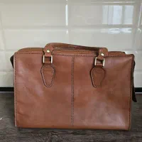 کیف چرم طبیعی دست دوز عسلی