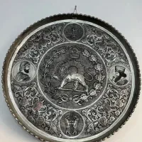 سینی مسی قدیمی حکاکی شده