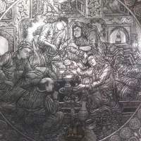 ف انواع سینی قلمی از سایز قطر سی سانت تا ۱۲۰ سانت