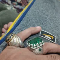 انگشتر زمرد و حدید طلا کوب|جواهرات|زابل, |دیوار