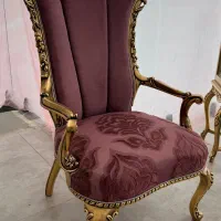 4 عدد صندلی دسته‌دار میزبان کلاسیک دقت پتینه طلایی