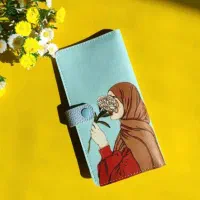 کیف پول دست دوز طرح فانتزی چرم مصنوعی
