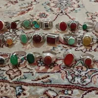 انگشتر نقره عقیق فیروزه