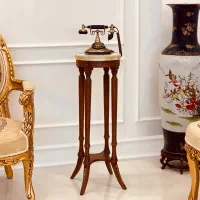 میز تلفن کنارسالنی پایه چوبی